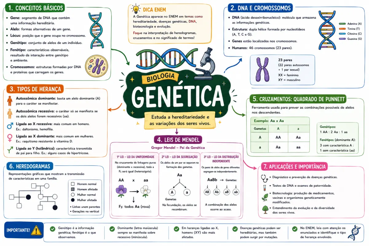 Mapa mental de Biologia · Genética